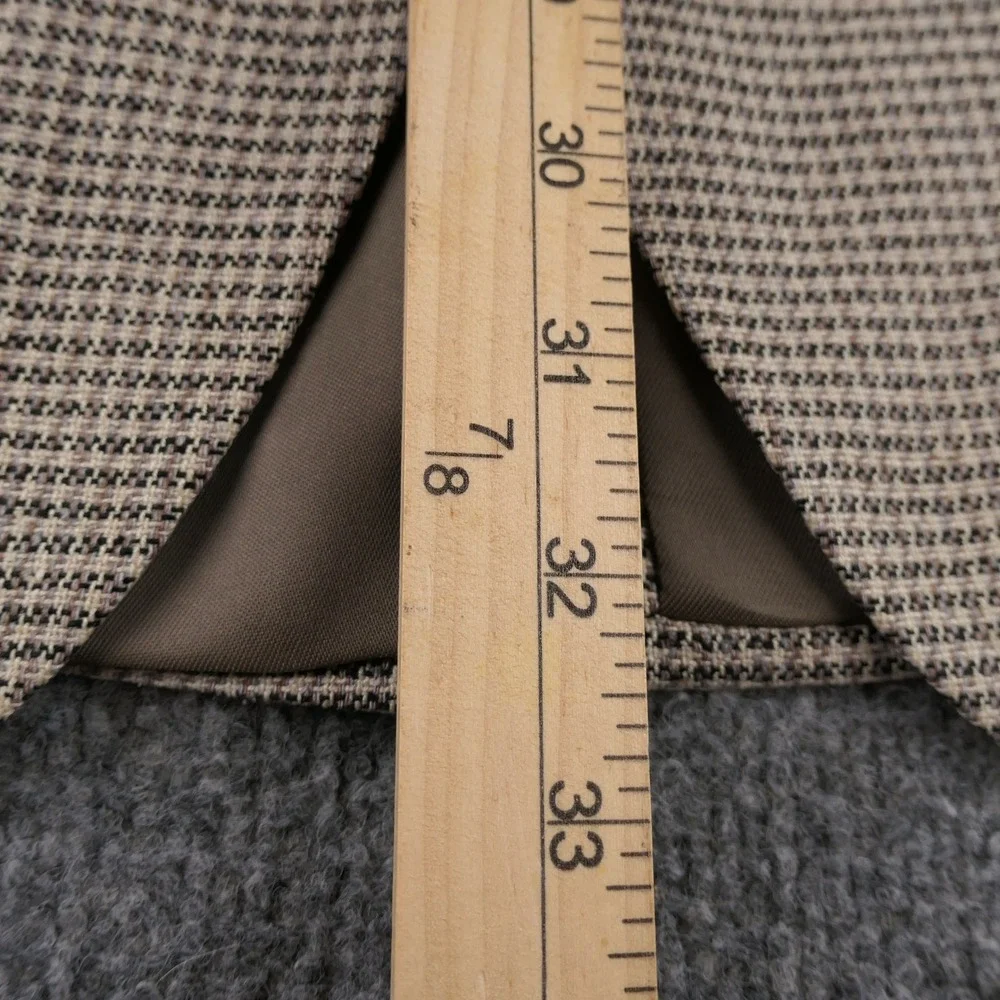 Croft Barrow Blazer Mens 50R Tan Houndstooth Silk Wide Lapel Vintage 90s